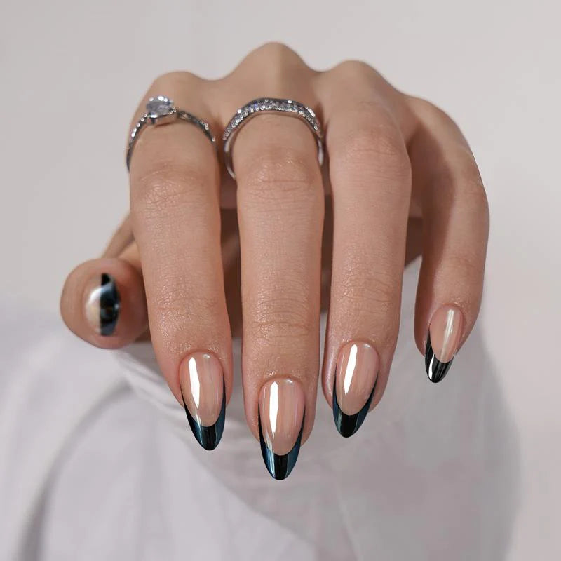 Black Swan Almond Nails - JOYA NAILS